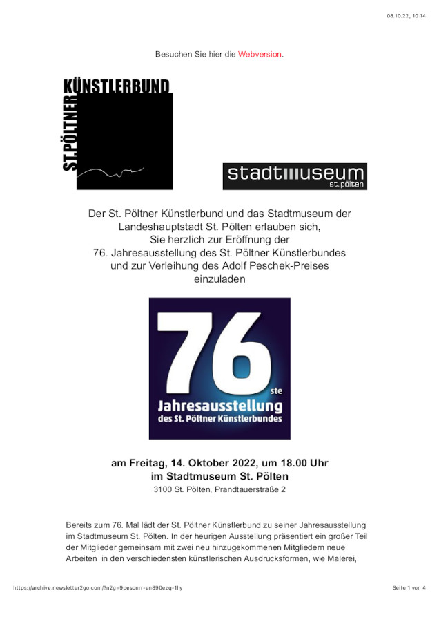 You are currently viewing 76th Provincial Exhibition St. Pölten Artists’ Association